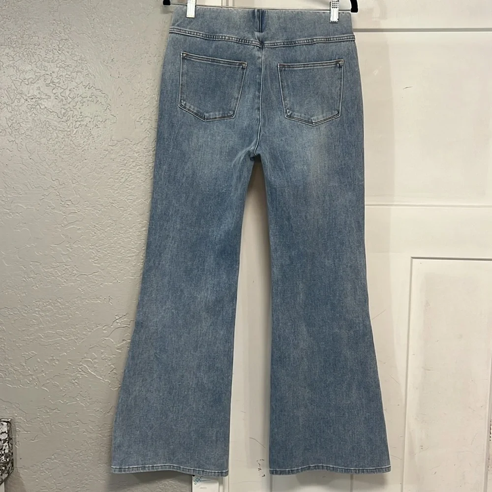 SOFT SURROUNDINGS ULTIMATE FLARE SIDE SLIT PULL ON JEANS SMALL